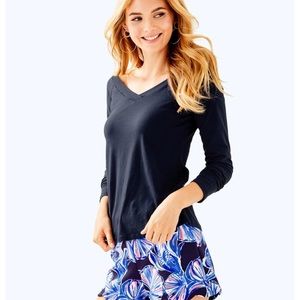 Lilly Pulitzer Women’s Suzanna Top, Navy, size small